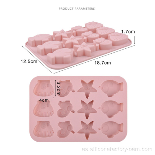 Diseño cuadrado resistente molde de chocolate de plástico